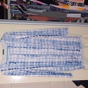 Blue and white tie dye dress